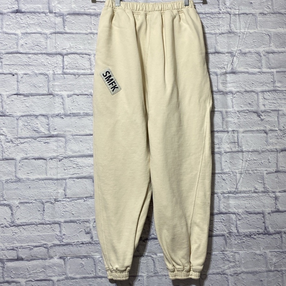 SMFK college jogging pants in cream for women